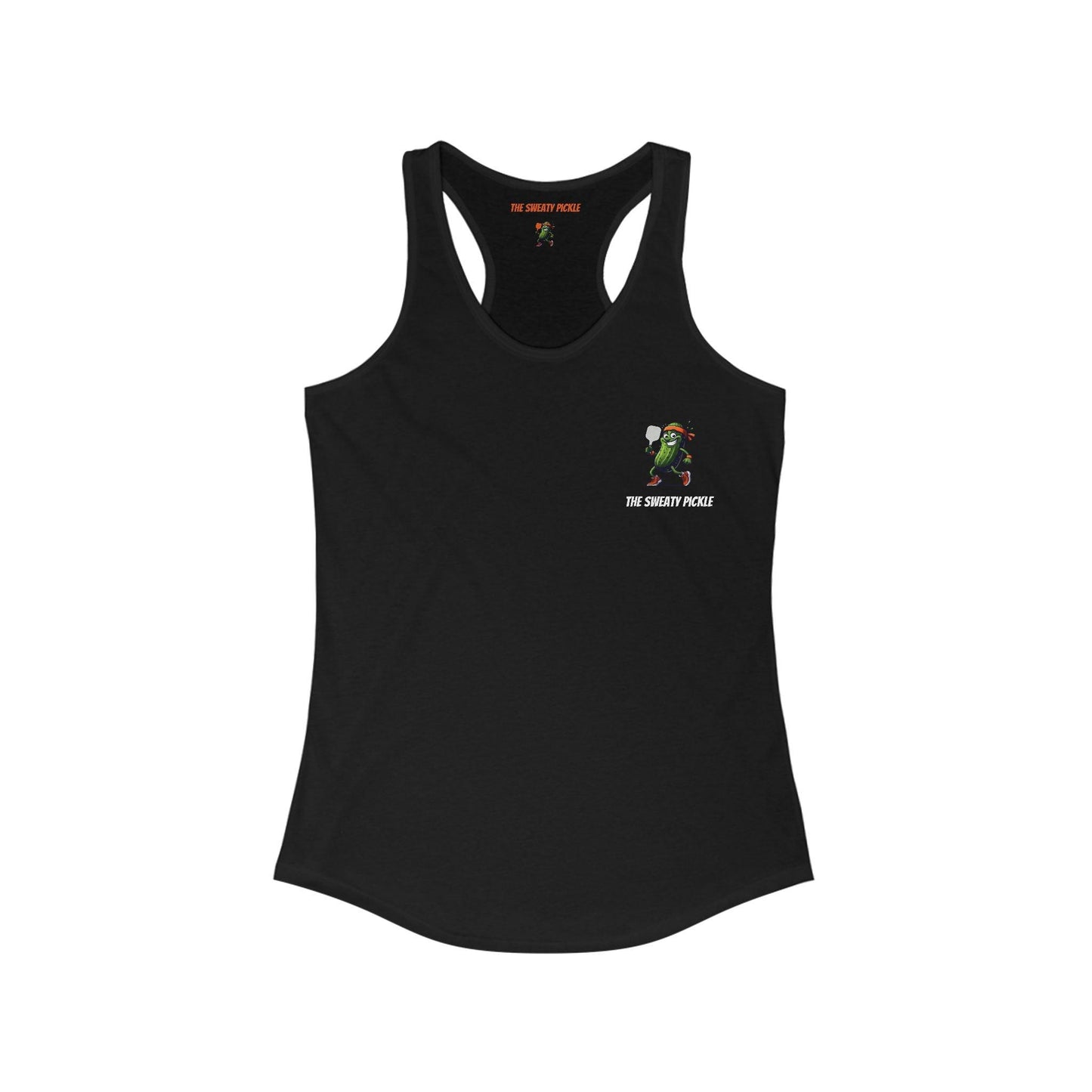 Women's Black Soft Racerback Graphic Tank - The Sweaty Pickle