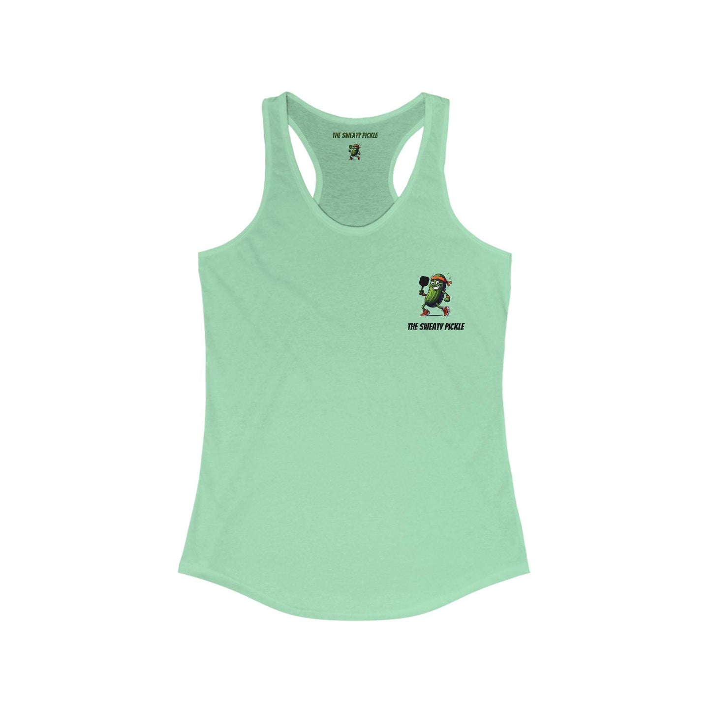 Women's Green Soft Racerback Graphic Tank - The Sweaty Pickle