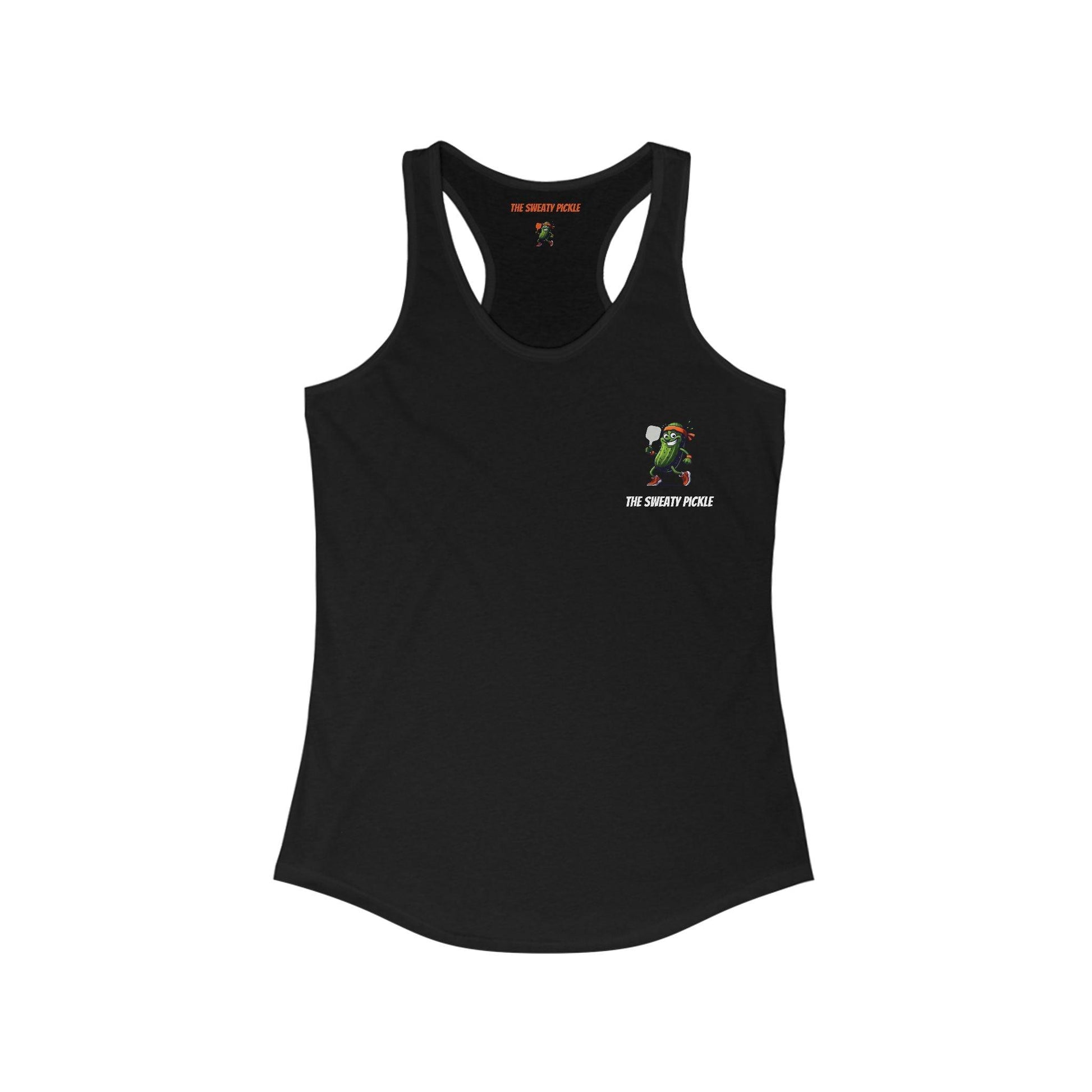 Women's Black Soft Racerback Graphic Tank - The Sweaty Pickle