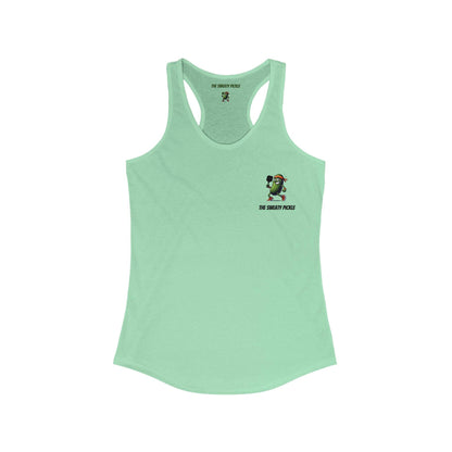 Women's Green Soft Racerback Graphic Tank - The Sweaty Pickle